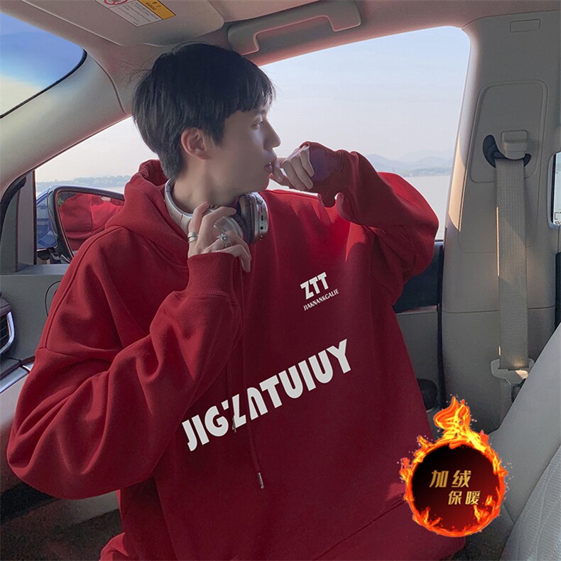 抖音得物供货可提供视频秋冬重磅美式宽松连帽卫衣DL2092,男装卫衣,电商A486