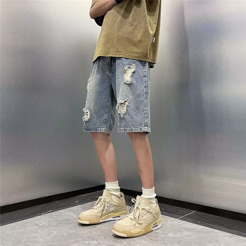 潮潮流牛仔裤原宿男中腰五分裤新款宽松直筒青春M614P36,男装牛仔裤,星座1116-2