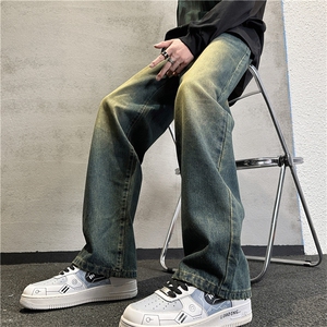 k1093-p45-控68  M-5XL大码现货折皱宽松cleanfit牛仔裤图片