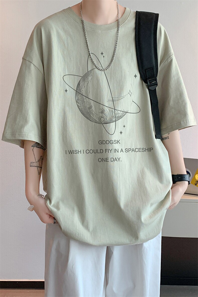 已注册/夏季内景高街情侣短袖T恤男潮重磅宽松打底衫DT00494/P25,男装T恤,电商B316