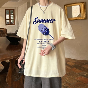 ！2023夏季新款男士潮流短袖T恤宽松纯棉半袖T2315P25图片
