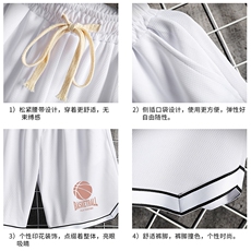 LQ64237-P19篮球夜跑运动短裤男大码宽松冰丝五分裤大裤衩网格，男装休闲裤，电商A040A