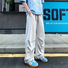A429-YK1843-特批30跑量款肌理感阔腿褶皱伞兵工装休闲裤男，男装工装外套，电商A429