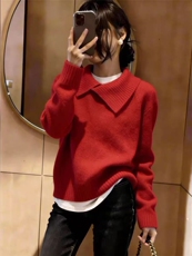 2026年秋季时尚百搭通勤简约休闲套衫套头，女装针织衫/毛衣，锦瑟羊绒