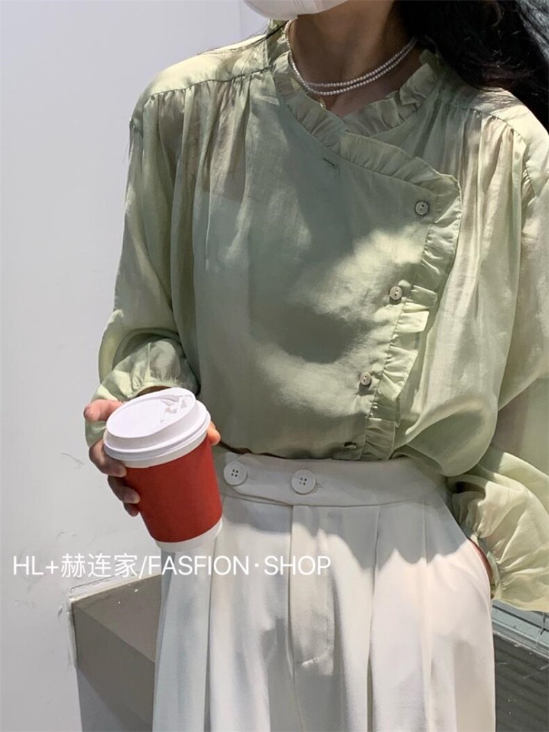 2022春夏新款韩版防晒衬衫，女装衬衫，HL+