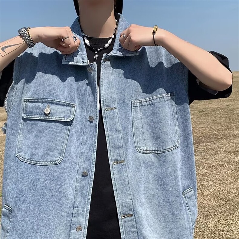 简约潮流潮文艺秋季新款日系百搭原宿青春流行翻领马甲男时尚,男装背心/马甲,星座302B-2