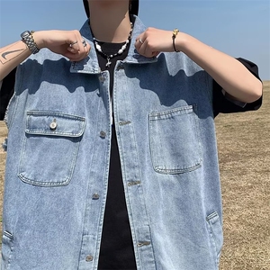简约潮流潮文艺秋季新款日系百搭原宿青春流行翻领马甲男时尚图片