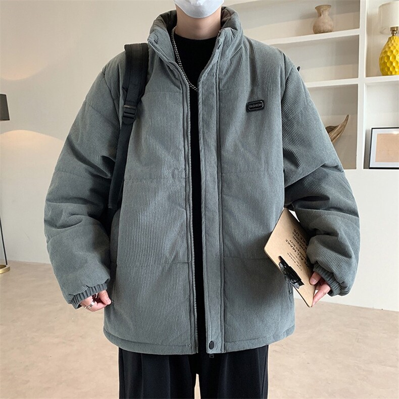立领灯芯绒棉衣男士秋冬新款加厚保暖棉服潮流休闲棉袄冬季外套,男装棉衣,星座506A
