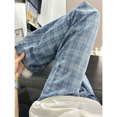 1014-1:KZ6623P40条纹割破牛仔裤宽松阔腿垂感裤松紧腰长裤子，男装牛仔裤，星座1014-1