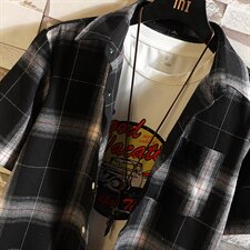 夏季短袖格子T02长袖休闲男衬衫外套日系商务风男TX012-P28，男装衬衫，电商A128
