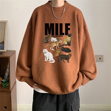 23秋冬季半高领毛衣加绒毛衣针织衫M3358-P45限68加绒55，男装针织衫/毛衣，电商B370