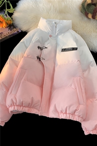 XZ230-1MY51冬款平铺水墨扎染渐变休闲立领飞机扣面包服P128控158图片