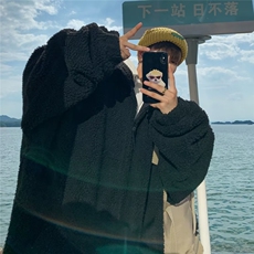 2023港风文艺羊羔毛棉衣男秋冬宽松潮流外套夹克，男装夹克，星座716-4