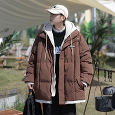 冬季情侣外套假两件棉服棉袄2023新款加厚学生面包棉衣W6207-P90，男装棉衣，星座512-2