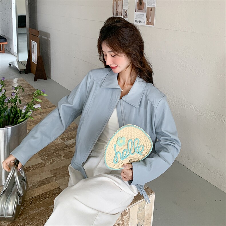 现货 蓝色小皮衣 2D014-9012-P145-K198图片