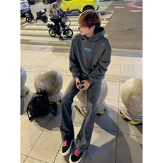 重工刺绣连帽卫衣2025春秋美式复古宽松小众设计感情侣高街帽衫，男装卫衣，星座813-2