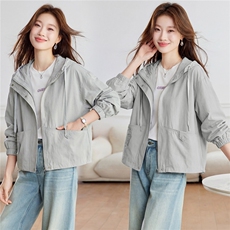 现货秒发2026春秋新款韩版大码小香风学院风短款外套水洗棉，女装风衣，依万里