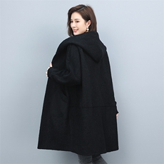 2022冬季新款女装时尚休闲保暖宽松舒适中长款亮面颗粒绒女，女装羊羔毛/颗粒绒，叶笙衣