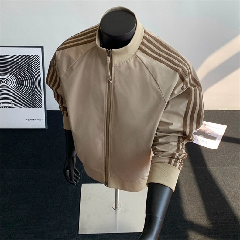 立领开衫夹克男2025新款拉链卫衣条纹运动休闲外套JK02567-P78图片