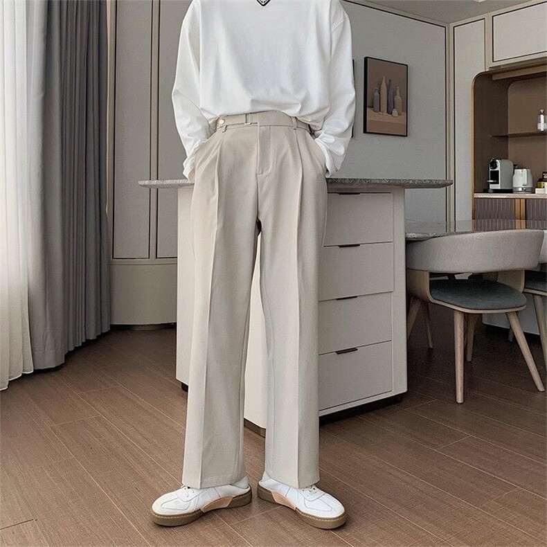 （量大价优)~夏季冰丝垂感显瘦西装休闲微喇长裤K06021P45,男装西裤,星座1004（原星座815-3）
