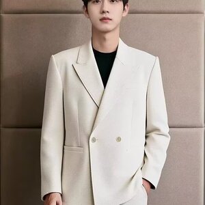 1506/QXZ380/P67韩版帅气宽松港风西装外套男春秋百搭休闲西服图片