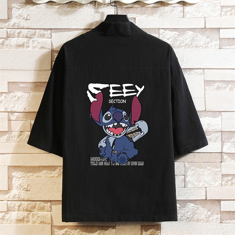 HF59038-P40风汉服男开衫外套七分袖道袍砖墙挂拍，男装民族服装，电商A040A