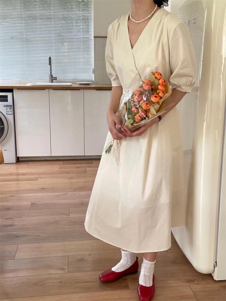 夏季新款腰部设计抽绳连衣裙，女装连衣裙，阿M(2F)