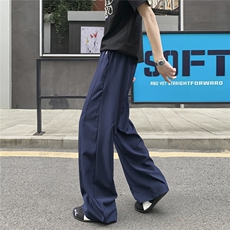 自带卡扣腰带冰感夏季薄款直筒裤百搭垂感冰丝裤310A-4-KZ98-P30，男装休闲裤，星座310A-4