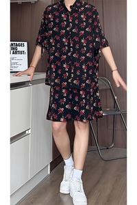 短袖衬衫男+短裤男套装男100%聚酯纤维M-5XL大码TZ78702P50控98图片