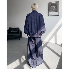 春秋男士韩系设计款牛仔割洞提花重工水洗长袖外套上衣P78，男装工装外套，电商B319