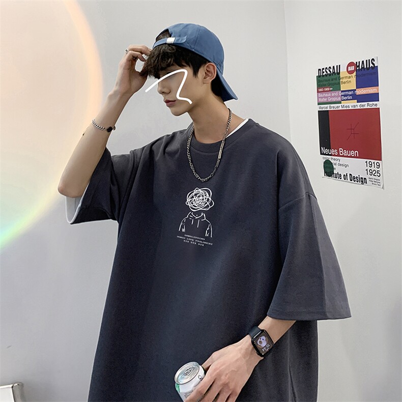 量大优供视频220克美式短袖t恤T2817得物直播有280克品质,男装T恤,电商A486