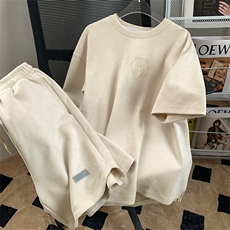 重磅280克麂皮绒t恤短袖短裤套装男A353P80控108，男装休闲套装，电商A309