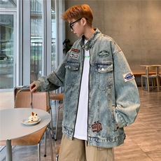 牛仔夹克美式复古刺绣外套N8615P75，男装夹克，星座1116-2