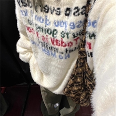 美式字母马海毛毛衣男秋冬款慵懒风圆领针织衫情侣外套MY121-P43，男装针织衫/毛衣，星座208-5