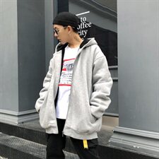 嘻哈加绒加厚卫衣男士连帽潮流加肥加大外套帽衫男加厚B90款P120，男装卫衣，星座802