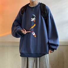 圆领卫衣男大码加厚加绒长袖t恤男S6165-P28加绒款-P33，男装卫衣，电商A040