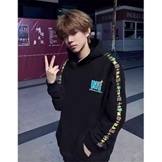 套头刺绣连帽卫衣男女秋季情侣款宽松潮牌外套WY906，女装短外套，星座1116A（原606A-3）