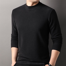 F83021主推款深度备货7A抗菌+绵羊毛+长袖圆领纯色T恤磨毛，男装T恤，钱塘207-1