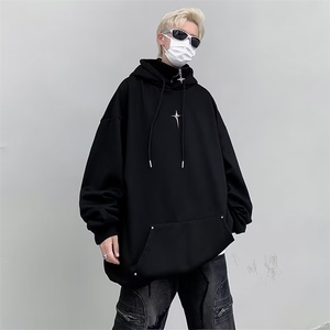 DP5980-P48 美式高街十字架卫衣男春秋季宽松机能风穿搭连帽外套图片