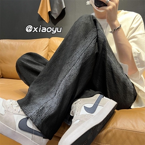 XZ616 新款夏季宽松百搭冰丝贴标休闲裤 TY371 P55控68图片
