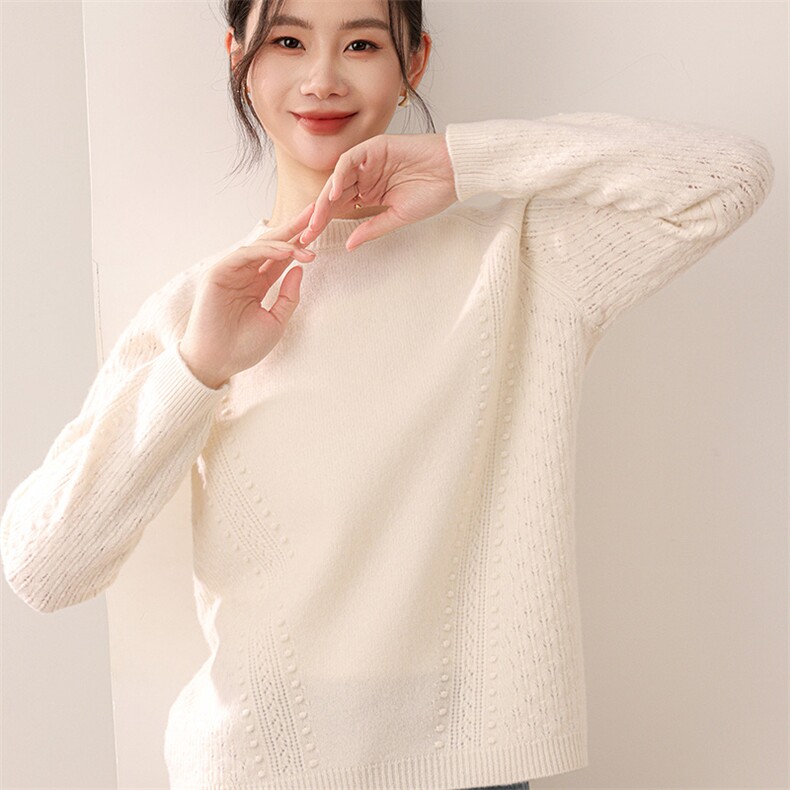 2025年秋季新款百搭女士春色套头羊毛衫,女装羊毛衫,狄美羊绒