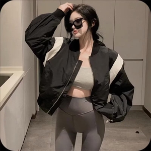 春秋季纯欲修身设计感小众拉链辣妹上衣女领显瘦气质长袖恤图片