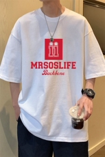 T761大码宽松纯棉运动圆领体恤衫oversize短袖T恤男重磅T，男装T恤，星座304A-1