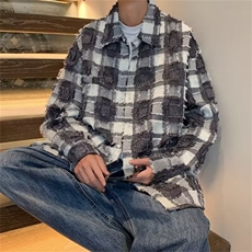 长袖衬衫日系港风ins宽松衬衣男夏季潮流百搭休闲外套CS0635-P50，男装衬衫，星座308B-1