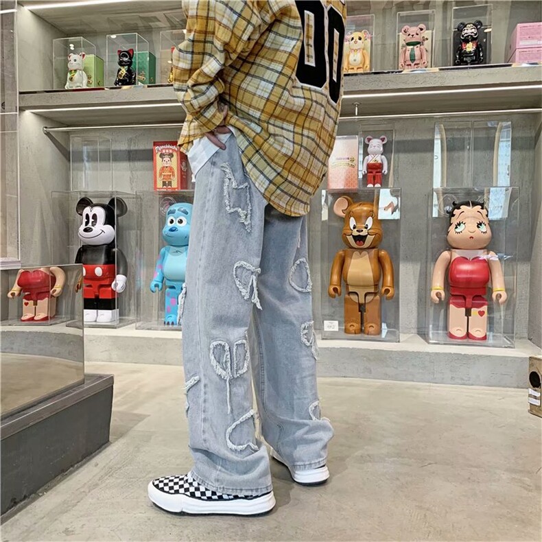 牛仔裤男ins潮牌宽松日系大码直筒裤NC1822P40,男装牛仔裤,星座1116-2