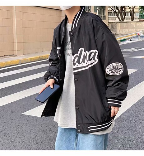 春秋棒球服男痞帅宽松帅气百搭外套潮牌ins潮流学生夹克HY633-P65图片
