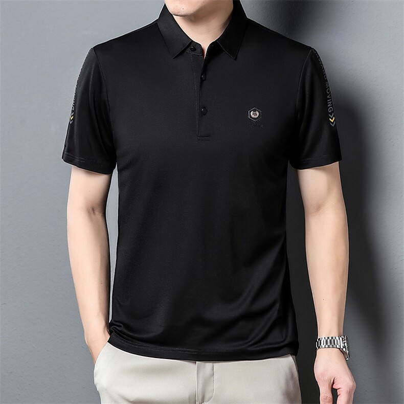 男士纯棉短袖T恤轻商务POLO衫中青年休闲百搭纯色体恤P47，男装Polo衫，星座1105-3