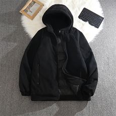 大码加厚摇粒绒羽绒服卫衣90白鸭绒宽松男女连帽外套夹克Y58P110，男装夹克，星座210