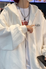 WY6113/P65加绒75连帽卫衣男宽松外套男上衣羊羔毛加厚加绒卫衣，男装卫衣，电商A141