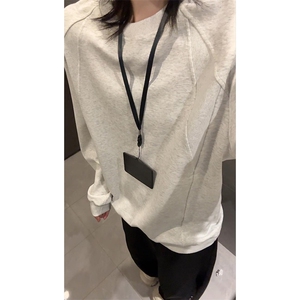 抖音得物品质美式高街重磅曼巴棉结构硬阔boxy版潮牌卫衣长袖T恤图片